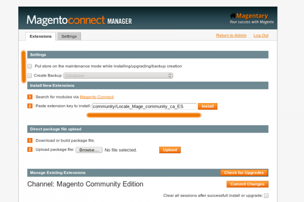 Installing Magento locale in Magento Connect Manager